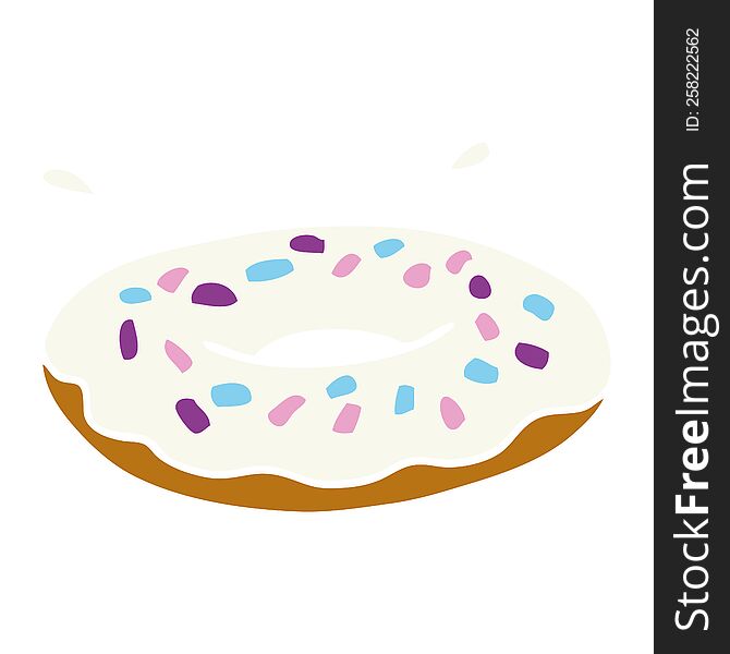 hand drawn cartoon doodle of an iced ring donut