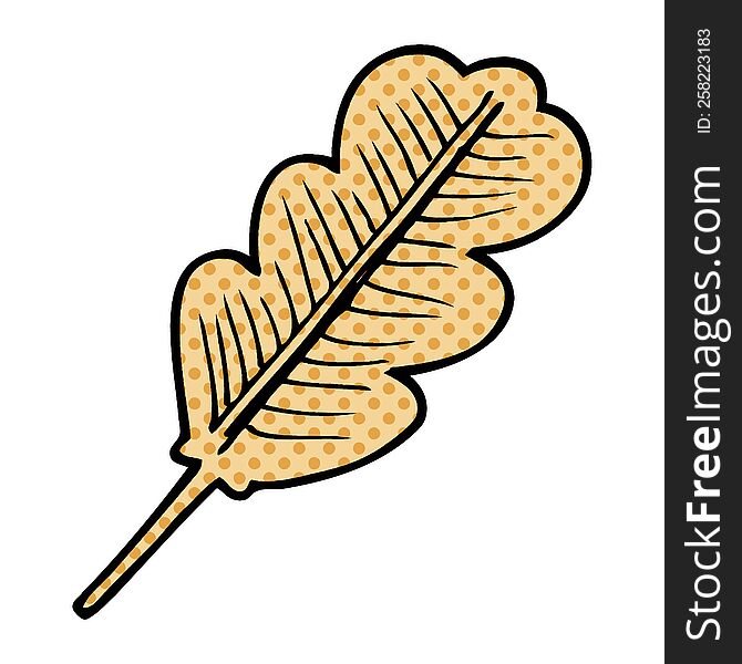 Cartoon Doodle Of A Fallen Leaf