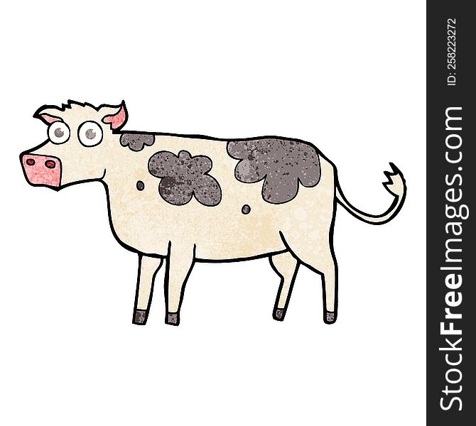freehand textured cartoon cow