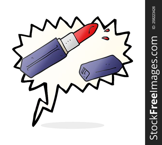 freehand drawn speech bubble cartoon lipstick