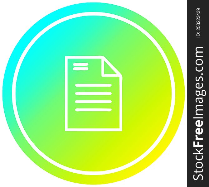 official document circular in cold gradient spectrum