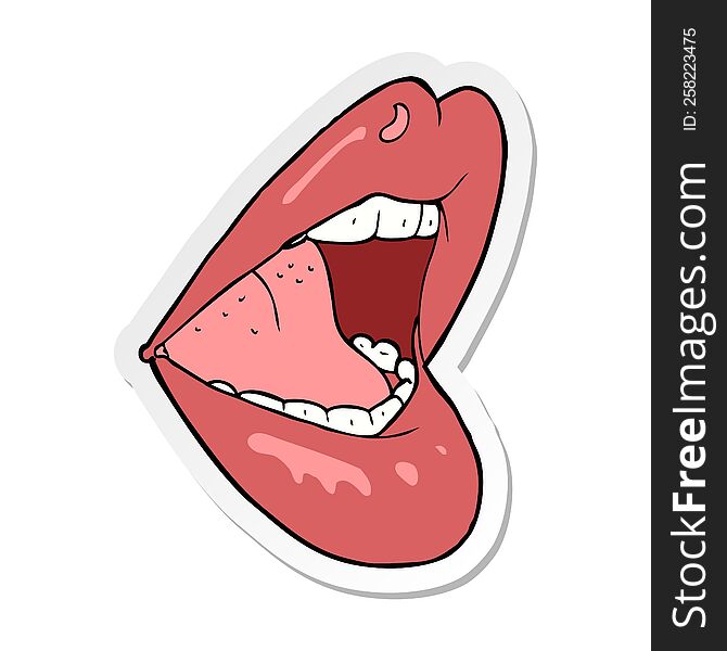 Sticker Of A Cartoon Open Mouth