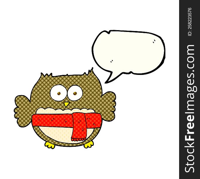 Comic Book Speech Bubble Cartoon Cute Owl