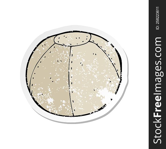 Retro Distressed Sticker Of A Cartoon Old Stitched Football