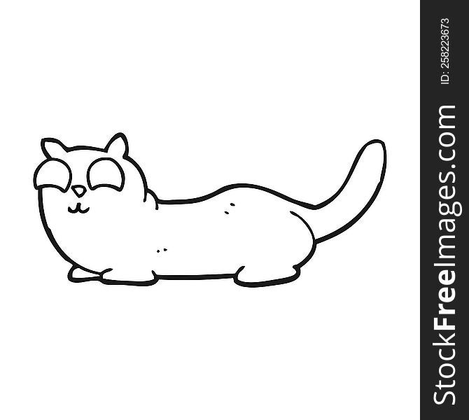 Black And White Cartoon Cat