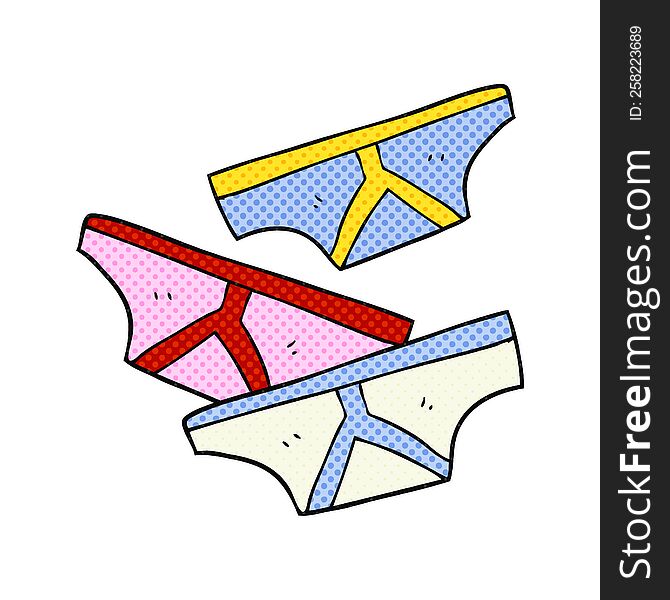 freehand drawn comic book style cartoon underpants