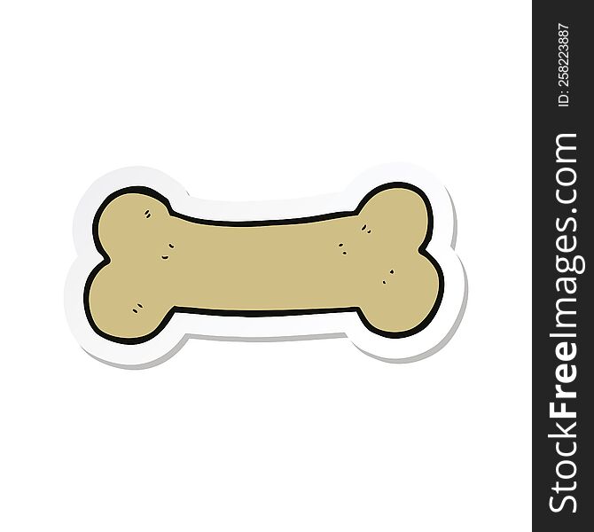 Sticker Of A Cartoon Dog Biscuit
