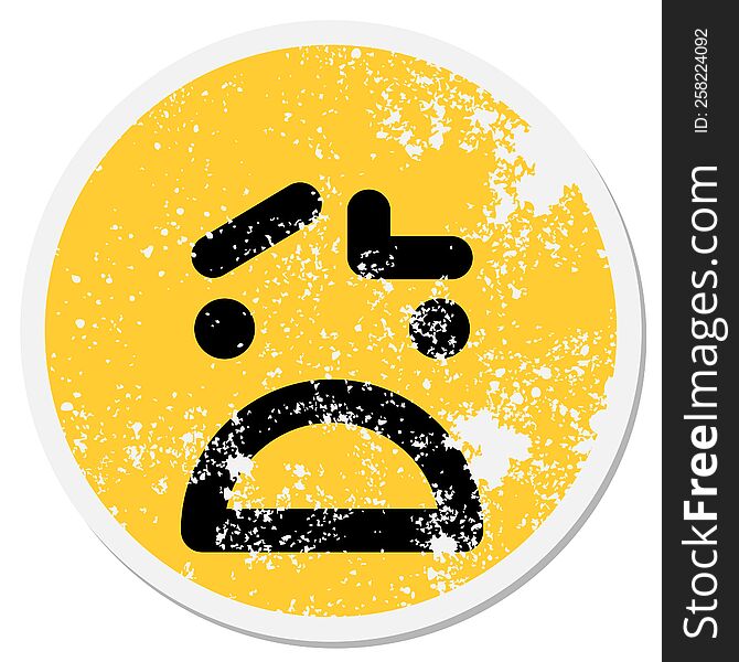 Confused Face Circular Sticker