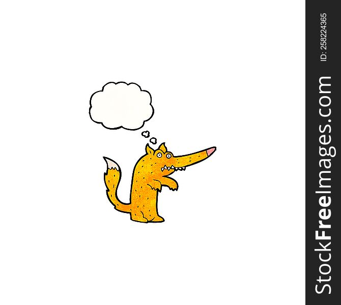 Cartoon Fox With Thought Bubble