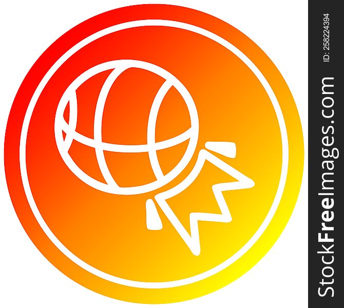 basketball sports circular icon with warm gradient finish. basketball sports circular icon with warm gradient finish