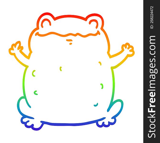 Rainbow Gradient Line Drawing Cartoon Toad