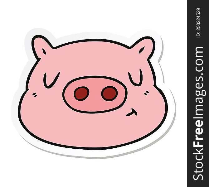 sticker of a cartoon pig face