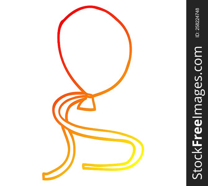 warm gradient line drawing of a cartoon ballon with string