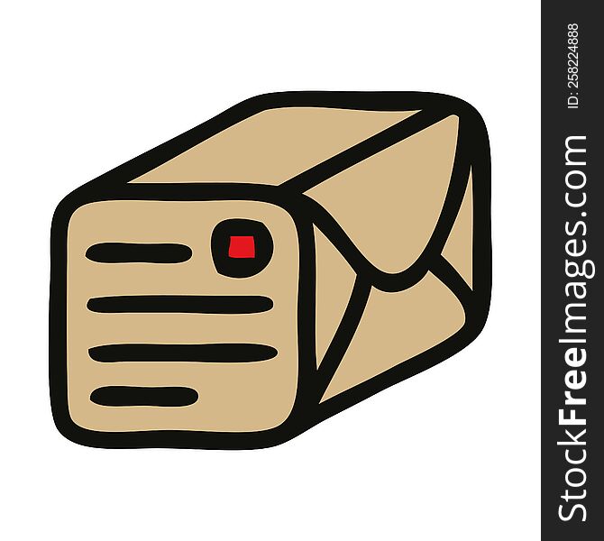 cute cartoon of a paper parcel. cute cartoon of a paper parcel