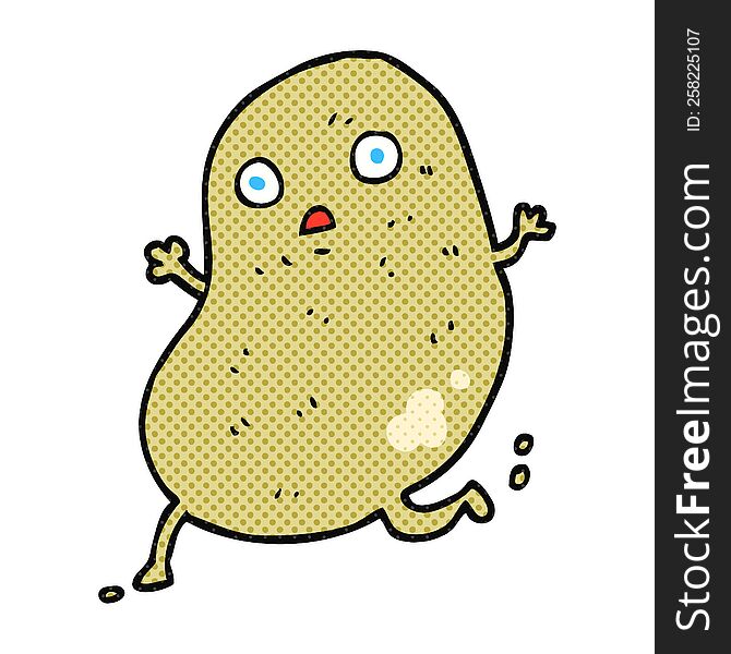 freehand drawn cartoon potato running