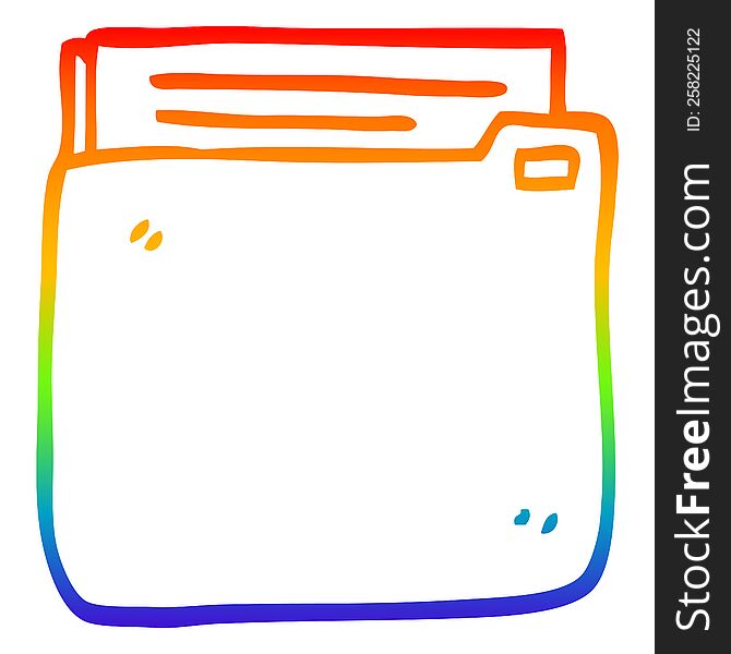 rainbow gradient line drawing of a cartoon business documents