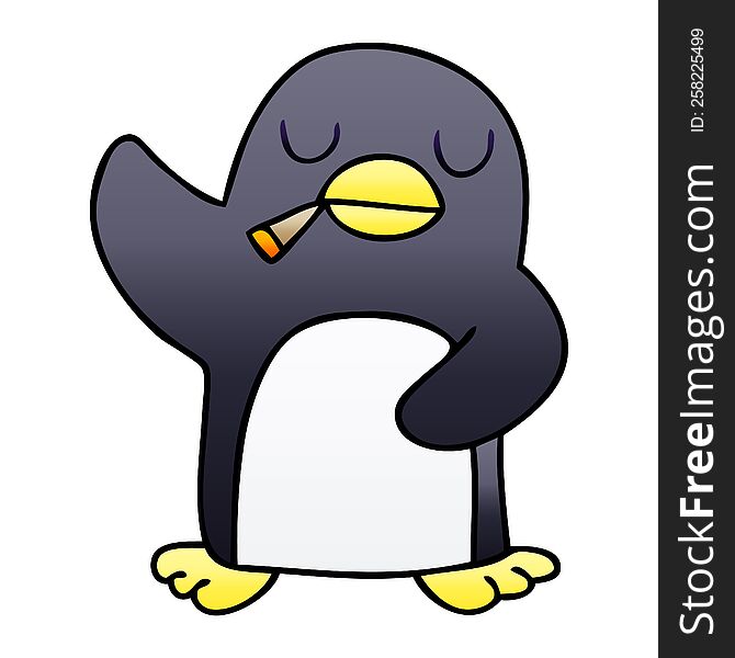 gradient shaded quirky cartoon penguin. gradient shaded quirky cartoon penguin