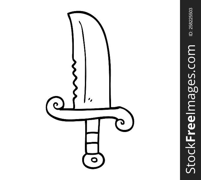 line drawing cartoon jeweled sword