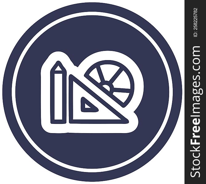 math equipment circular icon symbol