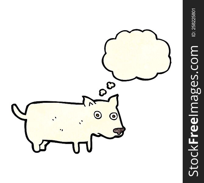 Cartoon Little Dog With Thought Bubble
