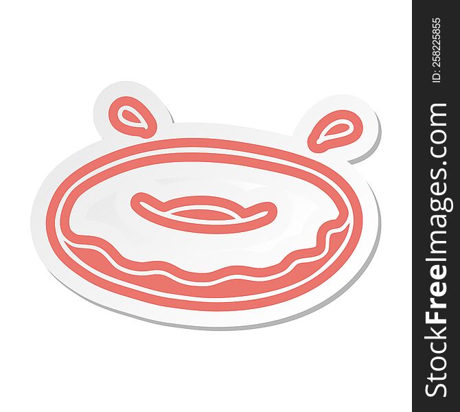 cartoon sticker of an iced ring donut