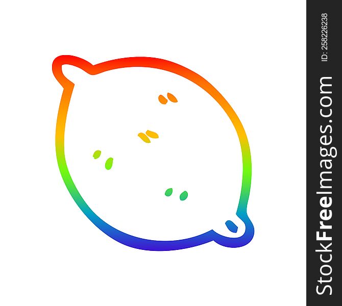 Rainbow Gradient Line Drawing Cartoon Organic Lemon