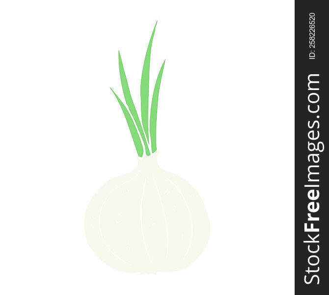 Flat Color Illustration Of A Cartoon Onion