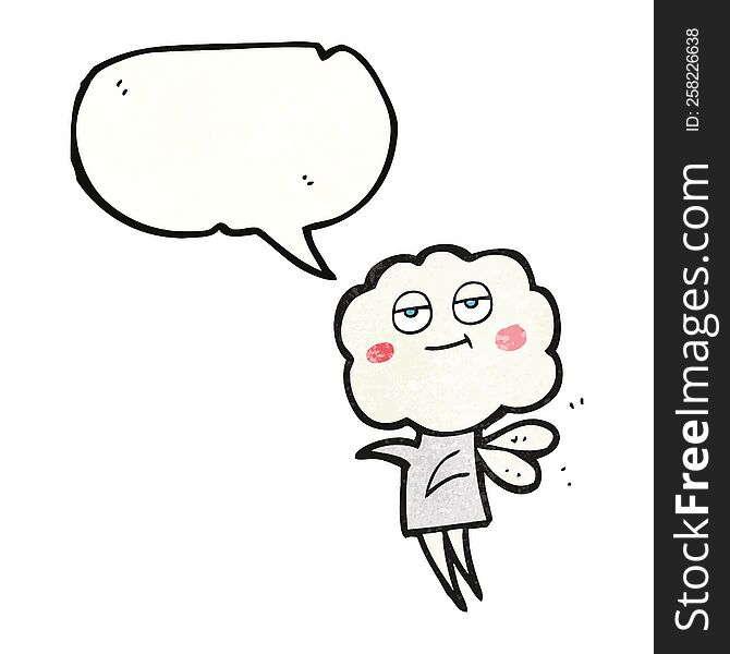 freehand drawn texture speech bubble cartoon cute cloud head imp