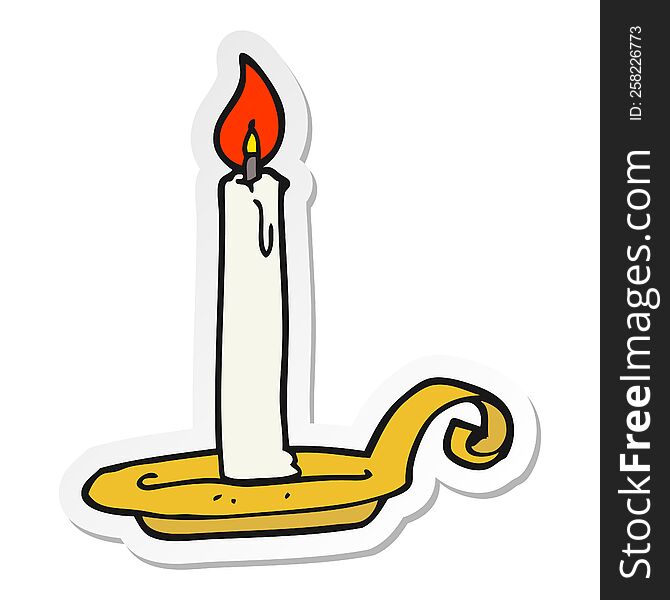 sticker of a cartoon candle burning