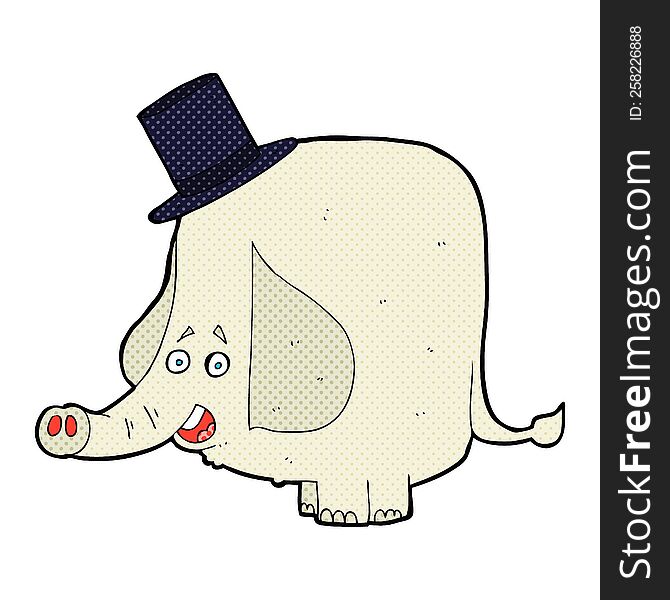 cartoon elephant in top hat