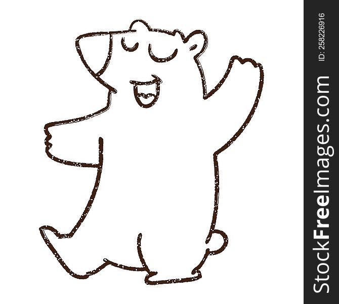 Polar Bear Charcoal Drawing