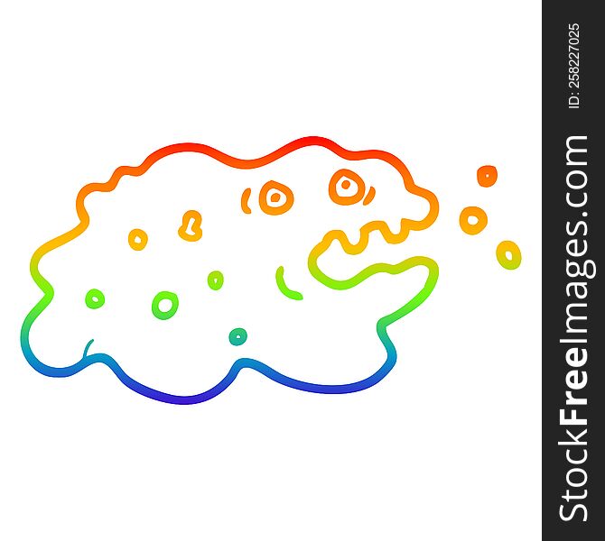 Rainbow Gradient Line Drawing Cartoon Germ