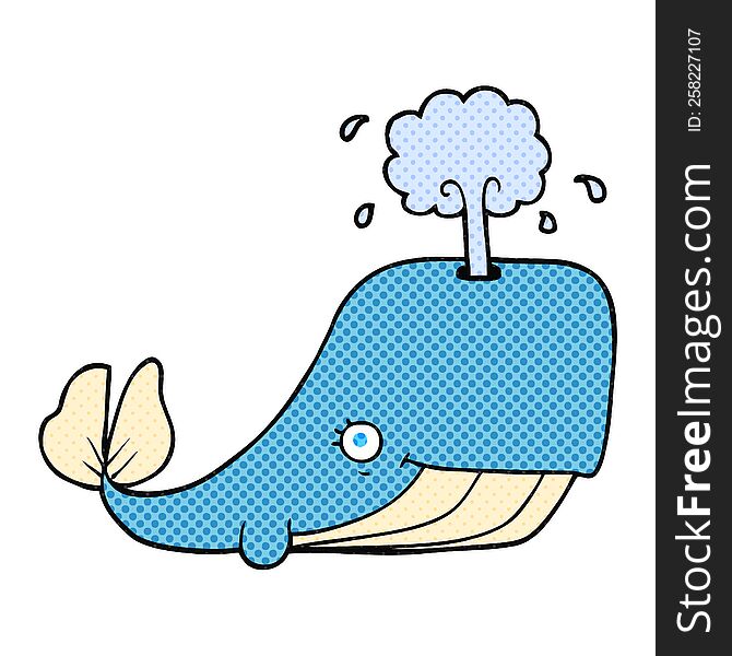 cartoon whale spouting water