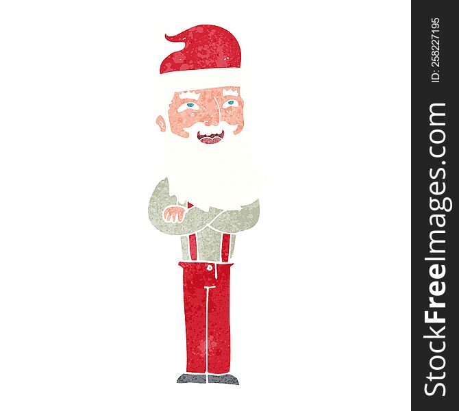 cartoon hipster santa clause