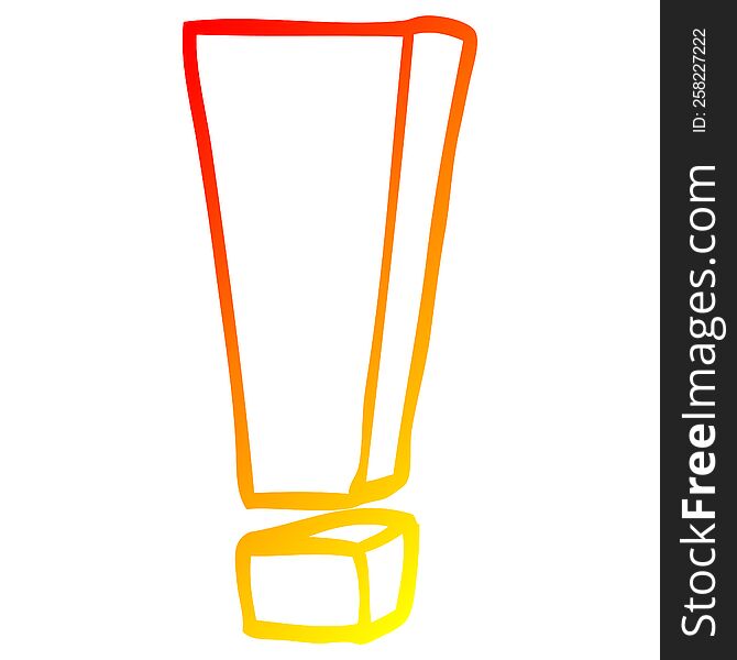warm gradient line drawing of a cartoon exclamation mark
