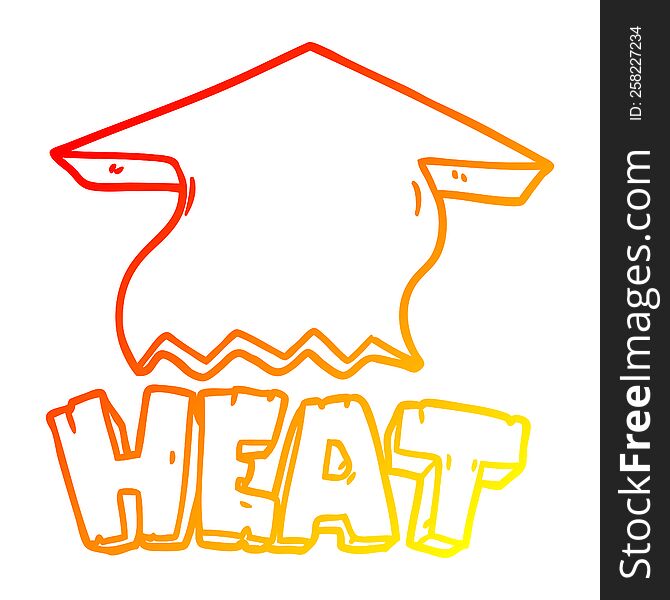 Warm Gradient Line Drawing Cartoon Heat Symbol