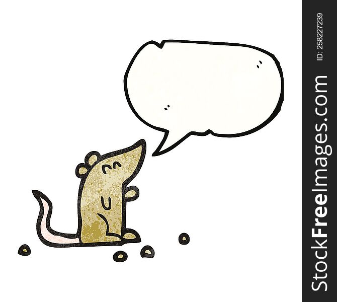 speech bubble textured cartoon mouse