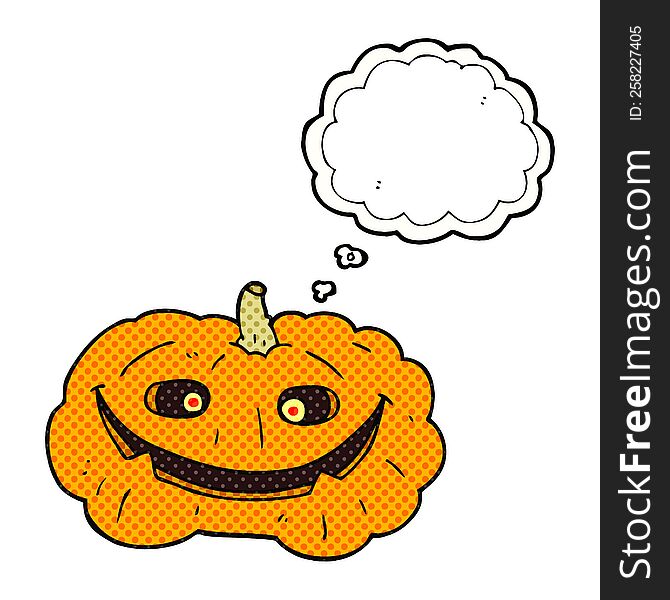 Thought Bubble Cartoon Pumpkin