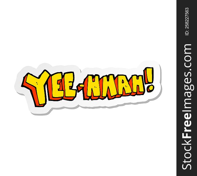 sticker of a yee hah cartoon