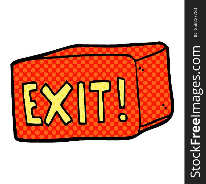 Cartoon Doodle Exit Sign