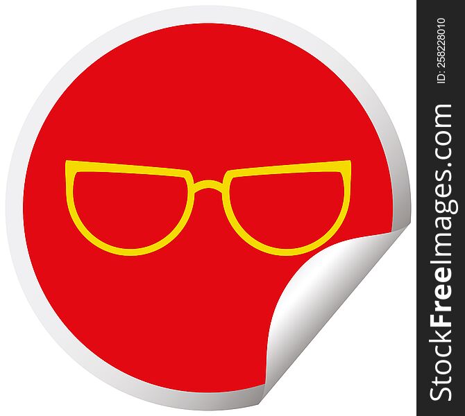 spectacles graphic vector circular peeling sticker. spectacles graphic vector circular peeling sticker