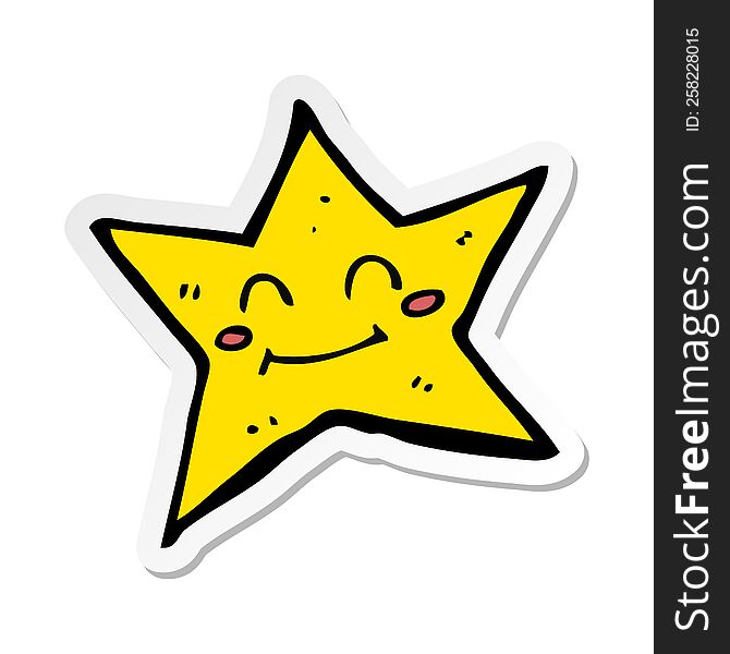 sticker of a cartoon star character