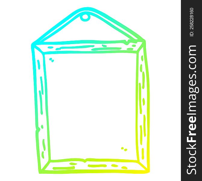 cold gradient line drawing of a cartoon picture frame