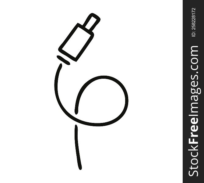 line drawing cartoon of a audio plug