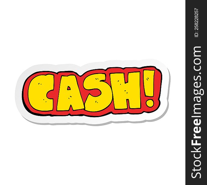 sticker of a cartoon cash symbol