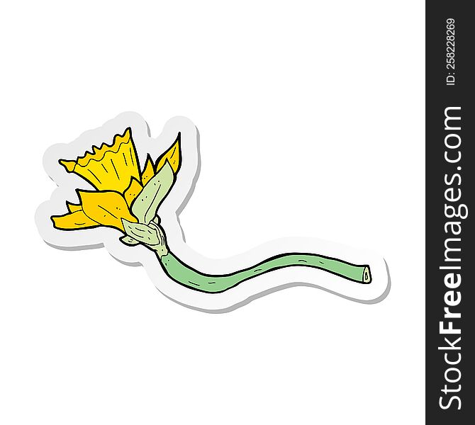 sticker of a cartoon daffodil flower