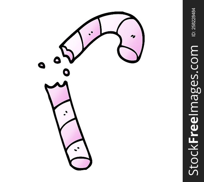 cartoon doodle pink candy cane