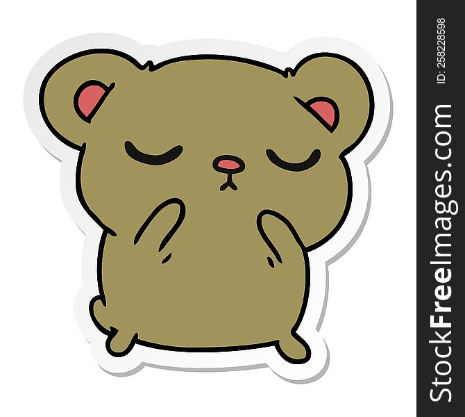 Sticker Cartoon Of A Cute Bear