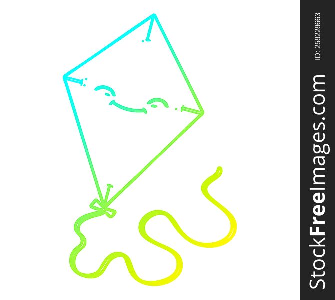 Cold Gradient Line Drawing Cartoon Kite