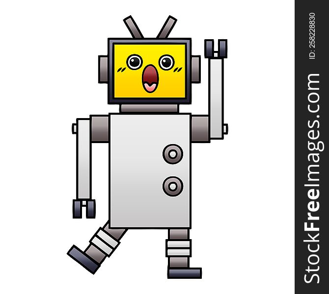 Gradient Shaded Cartoon Robot